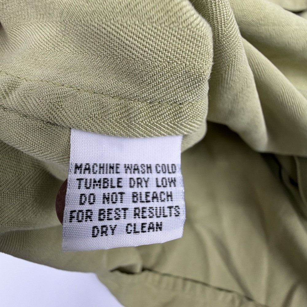 Tommy Bahama Women Silk Herringbone Button Down Shirt Sage Green Long Sleeve S - Picture 9 of 12